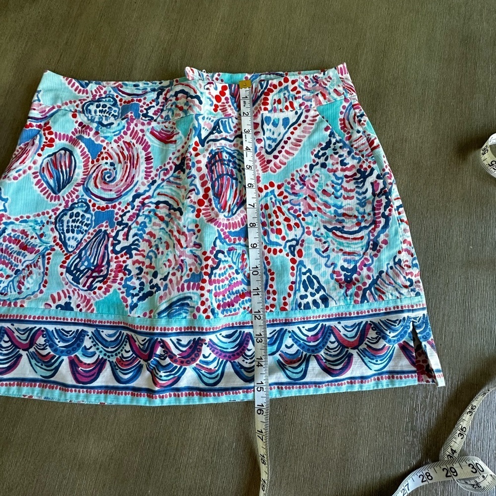 Lilly Pulitzer seashell marigold skort with pockets 10 EUC - Picture 8 of 9
